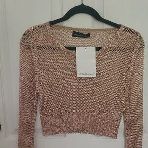 Naked Wardrobe Metallic Knit Sweater